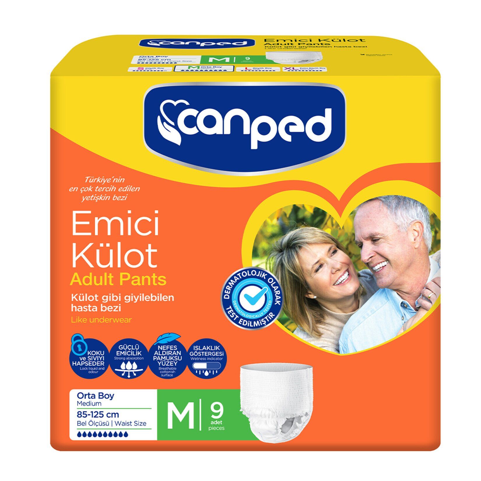 CanPed 9'lu M Beden Külotlu Yetişkin  Hasta Bezi