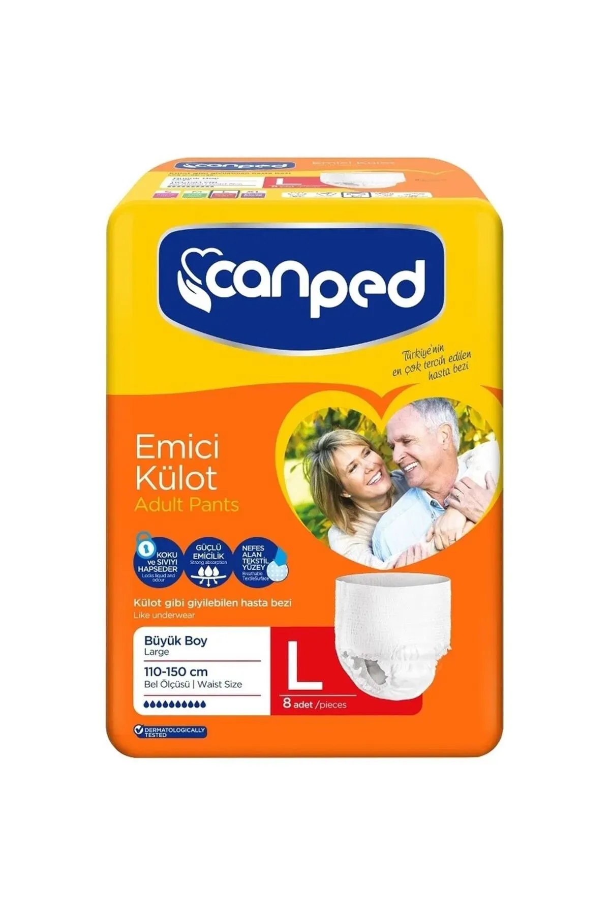 CanPed 8'li L Beden Külotlu Yetişkin Hasta Bezi