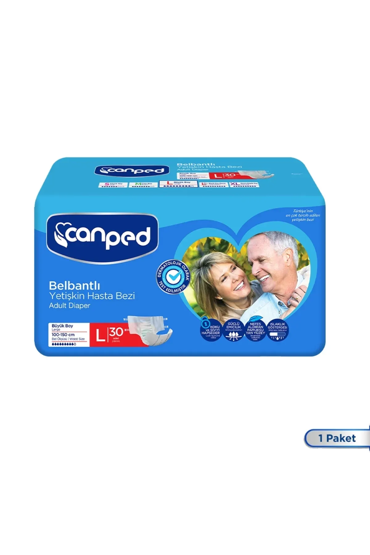 CanPe 30'lu L Beden Bel Bantlı Yetişkin Hasta Bezi