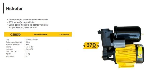ÖZ BAHAR HİDROFOR 370WATT