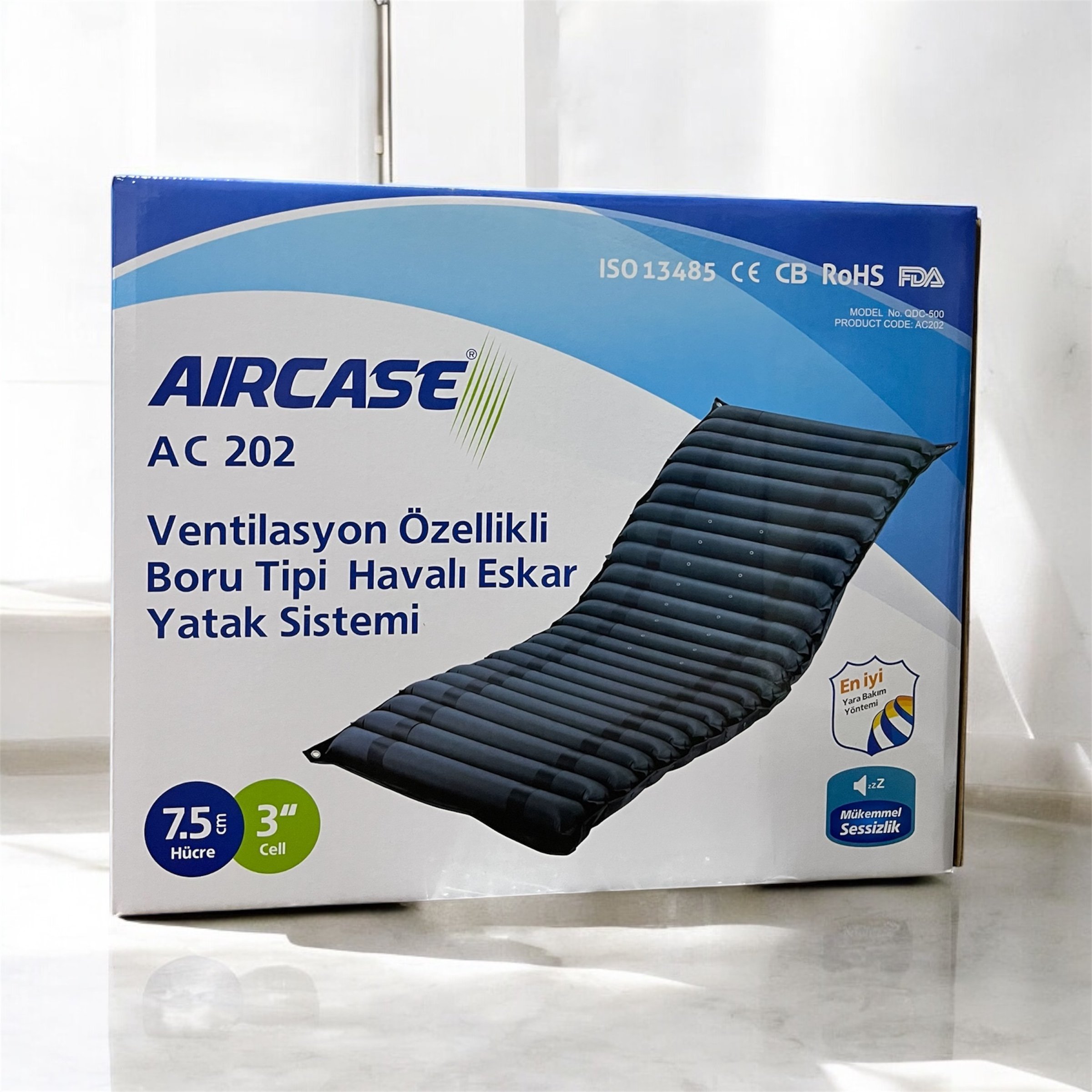 Aircase AC-202 Ventilasyonlu Boru Tipi Havalı Yatak Sistemi | Bası Yarasına Karşı Konforlu Çözüm