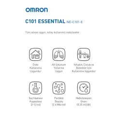 Omron C101 Essential Kompresörlü Nebülizatör | Evde Kolay Solunum Tedavisi